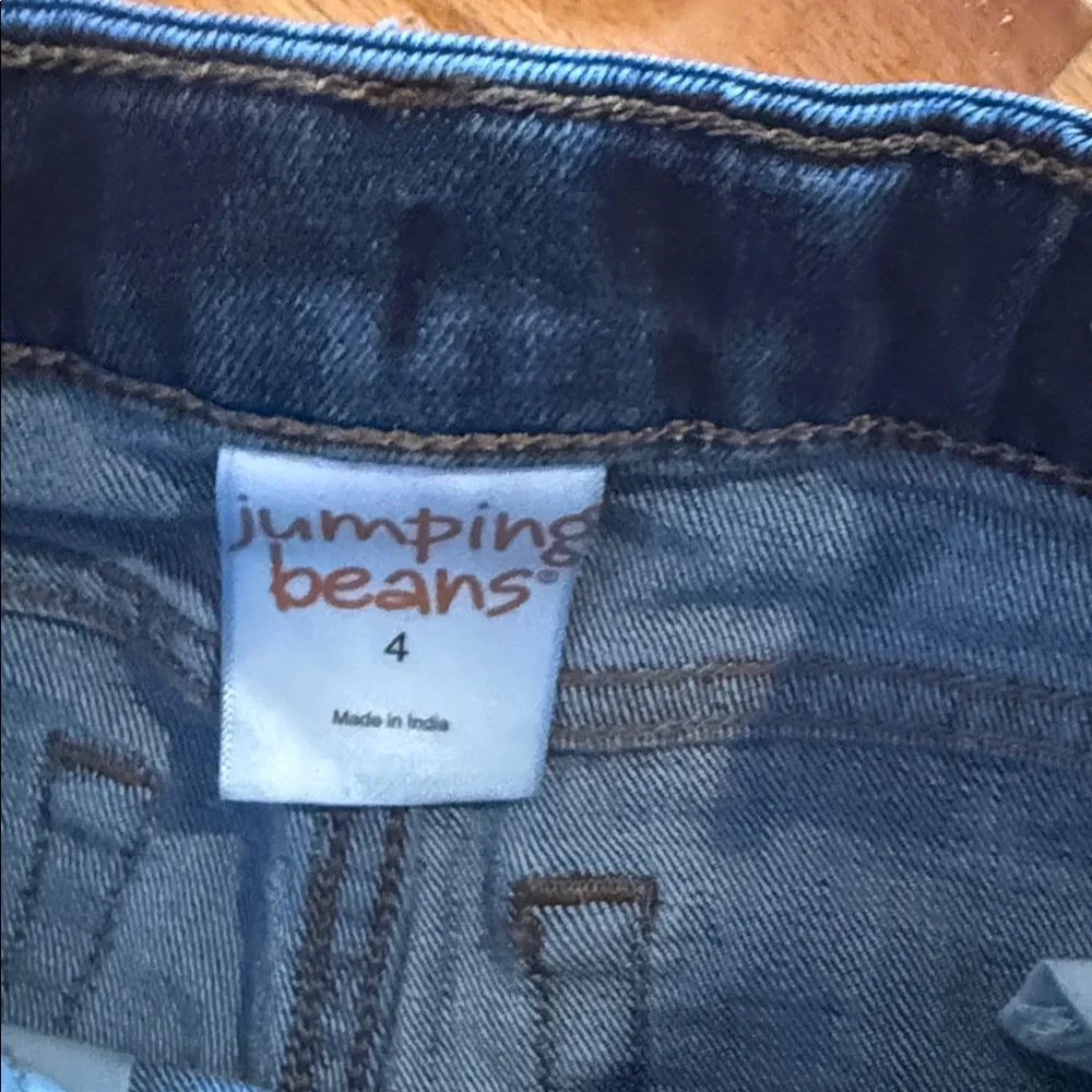 Jumping Beans Heart Embellished Denim Jeans and Pink Ruffle Long Sleeve Top 4T